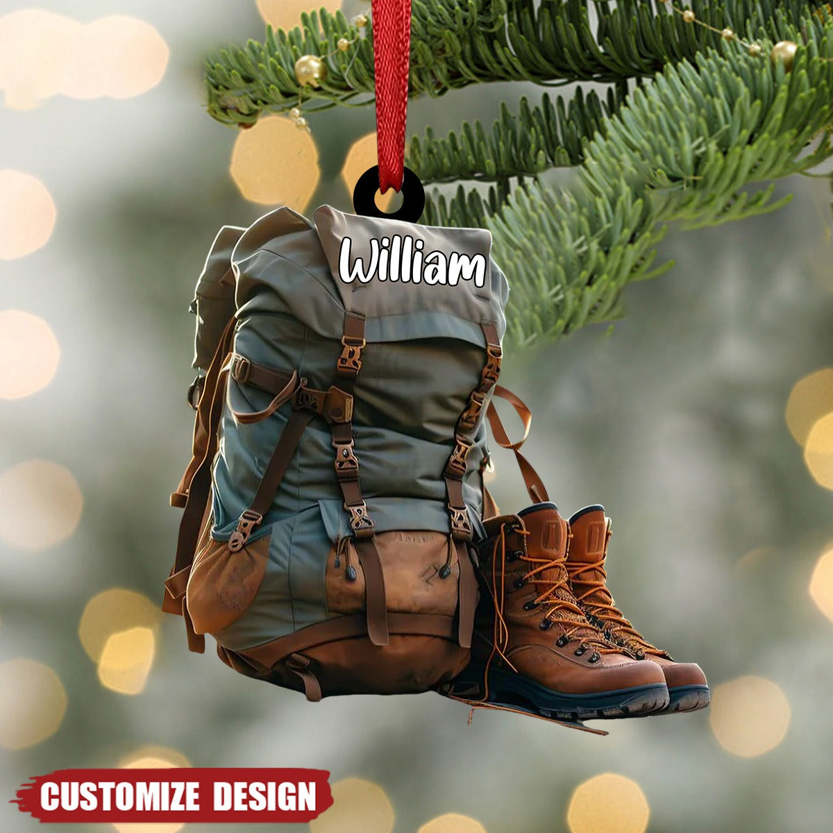 2024 New Release Personalized Hiking Acrylic Ornament, Hiking Lovers Christmas Ornament,Camping Lover Gift