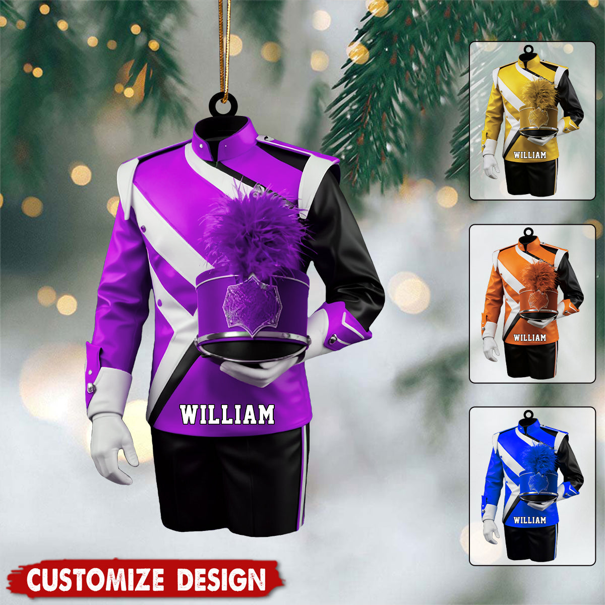Personalized Marching Band Uniform Ornament - Gift For Band Leader, Music Lover