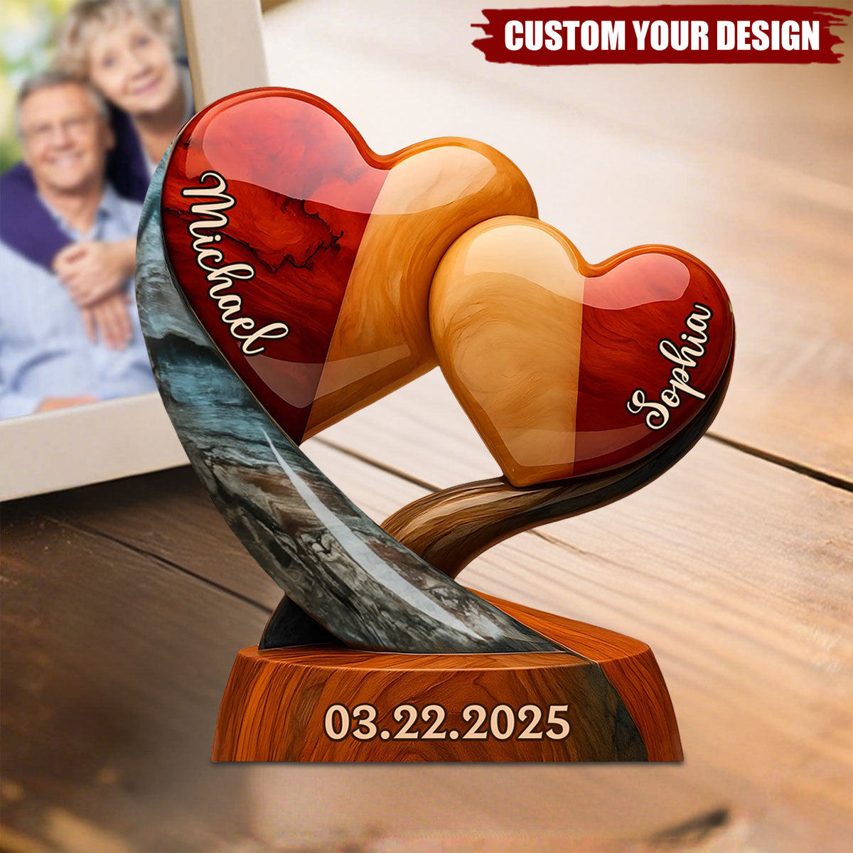 Our Hearts Beat As One - Couple Personalized Custom Acrylic Plaque - Gift For Husband Wife, Anniversary