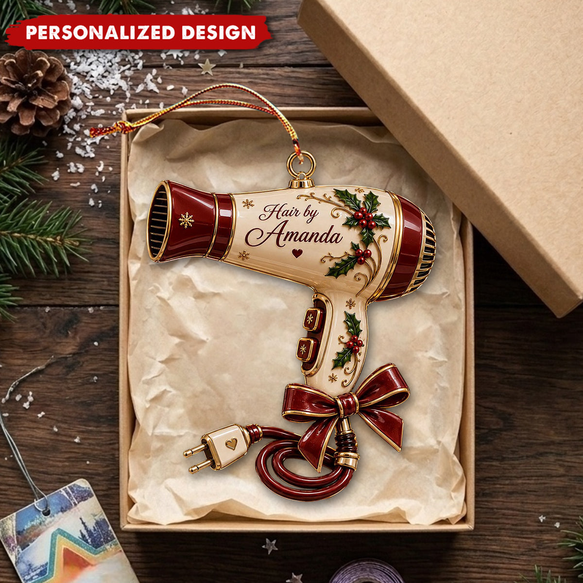 Personalized Hair Stylist Ornament, Hairstylist Gift for Her