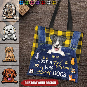 Just A Girl Who Loves Dogs - Gift For Dog Mom, Dog Lovers - Personalized Zippered Canvas Bag