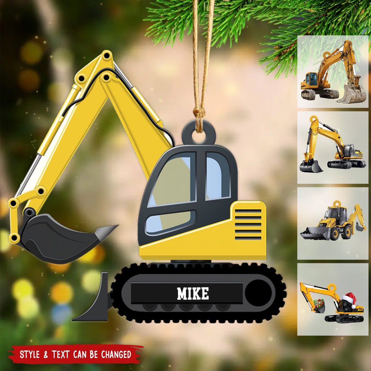Personalized Excavator Heavy Equipment Christmas Ornament - 2024 New Release