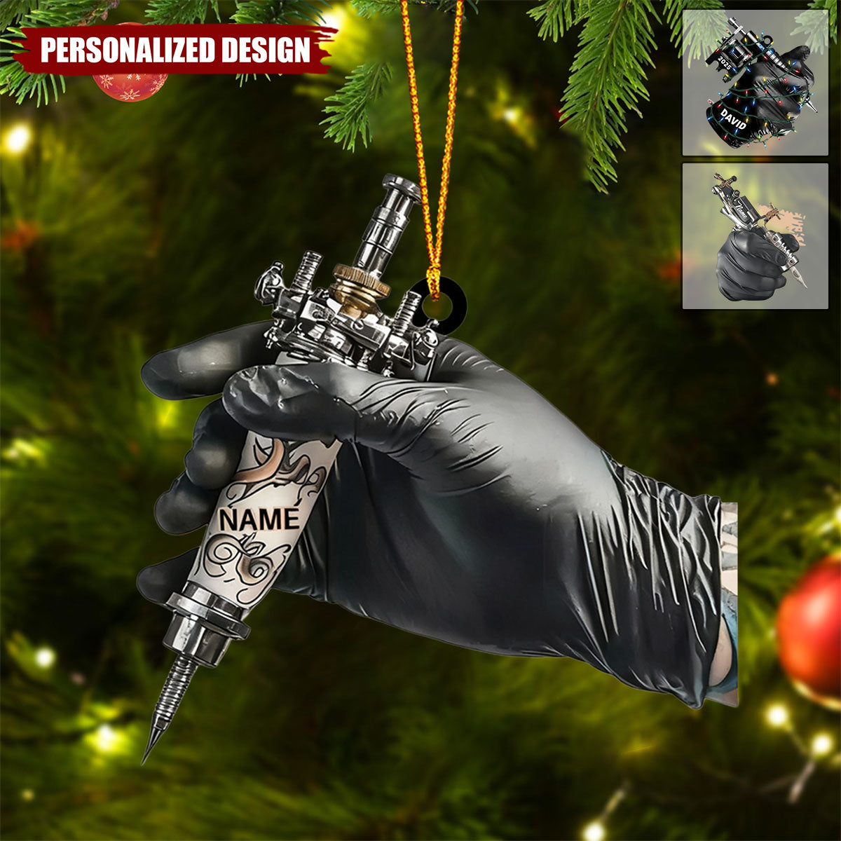 Personalized Tattoo Artist Ornament-Christmas Gift for Tattoo Lover or Piercer