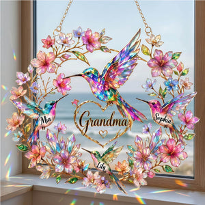 Personalized Hummingbird Suncatcher - Gift For Mom Grandma