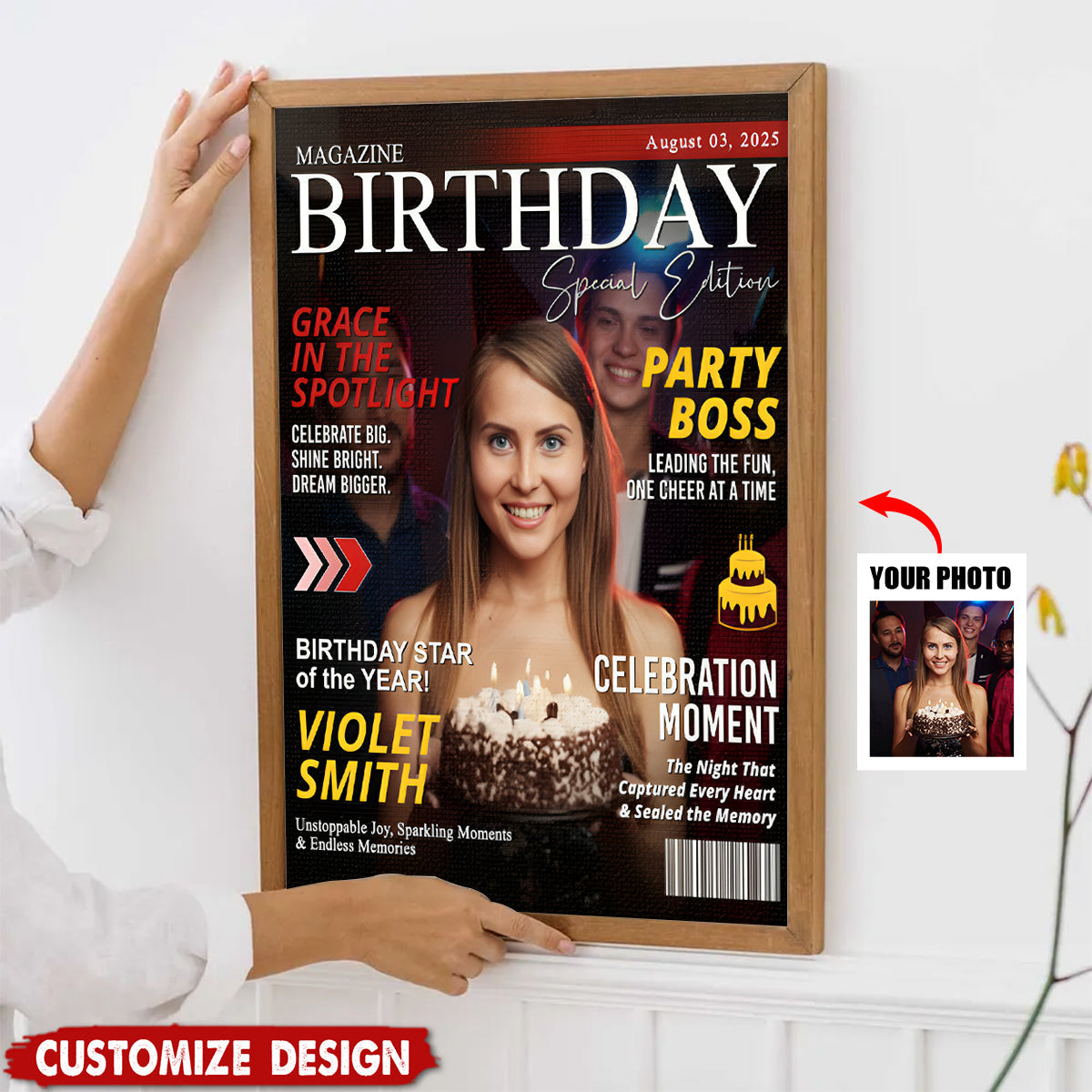 Personalized Birthday Magazine Cover Poster