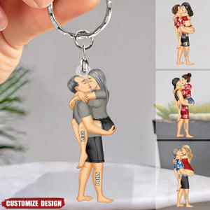 New release - Personalized hugging couple keychain