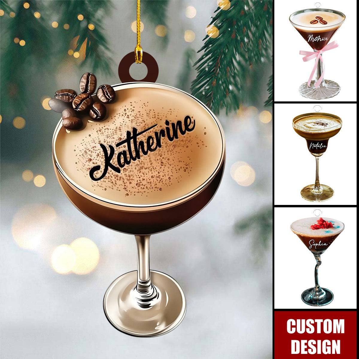 Personalized Espresso Martini Ornament - Gift For Espresso Martini Gift, Cocktail Lover