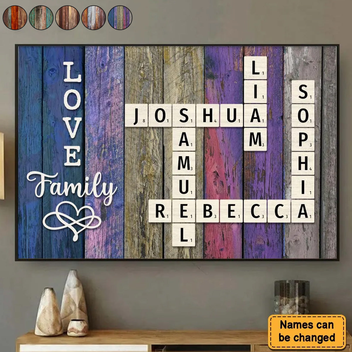 Personalized Family Crossword Art-Created In A Moment-Treasured Forever Poster