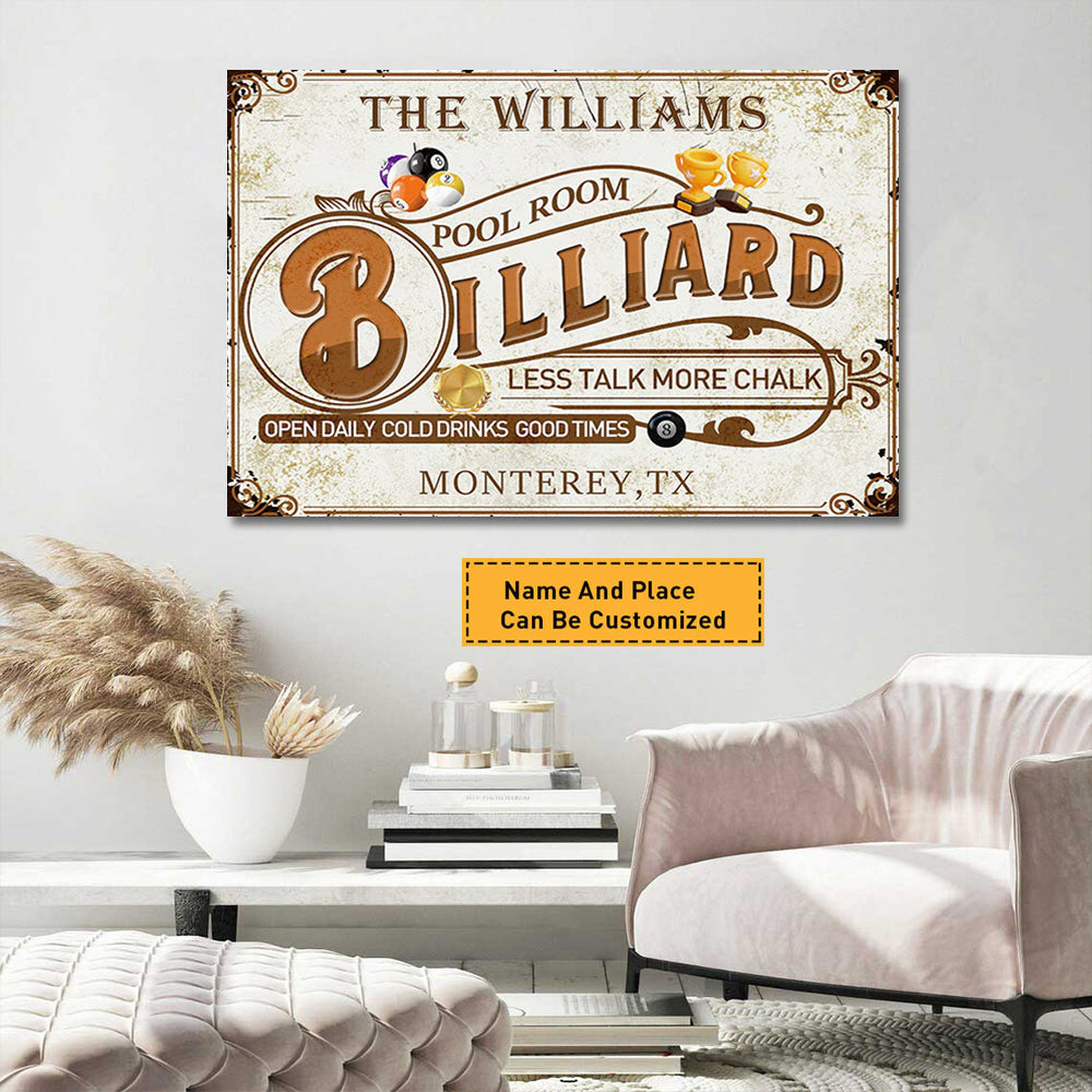 Personalized Billiard Pool Room Custom Poster-Great Gift idea For your Beloved ones