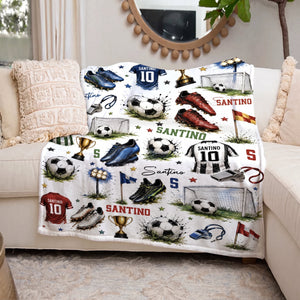 Personalized Soccer Blanket with Name
