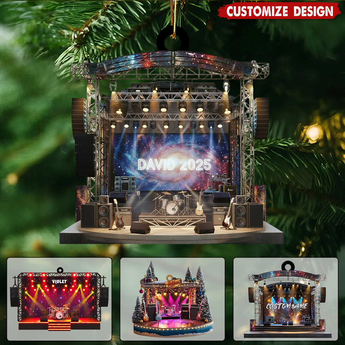 Personalized Rock Band Concert Stage Ornament – Gift for Music Lovers