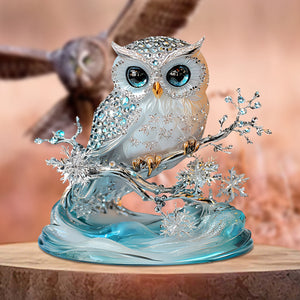 Elegant Bohemian Owl Acrylic Plaque Gift for Bedroom, Living Room