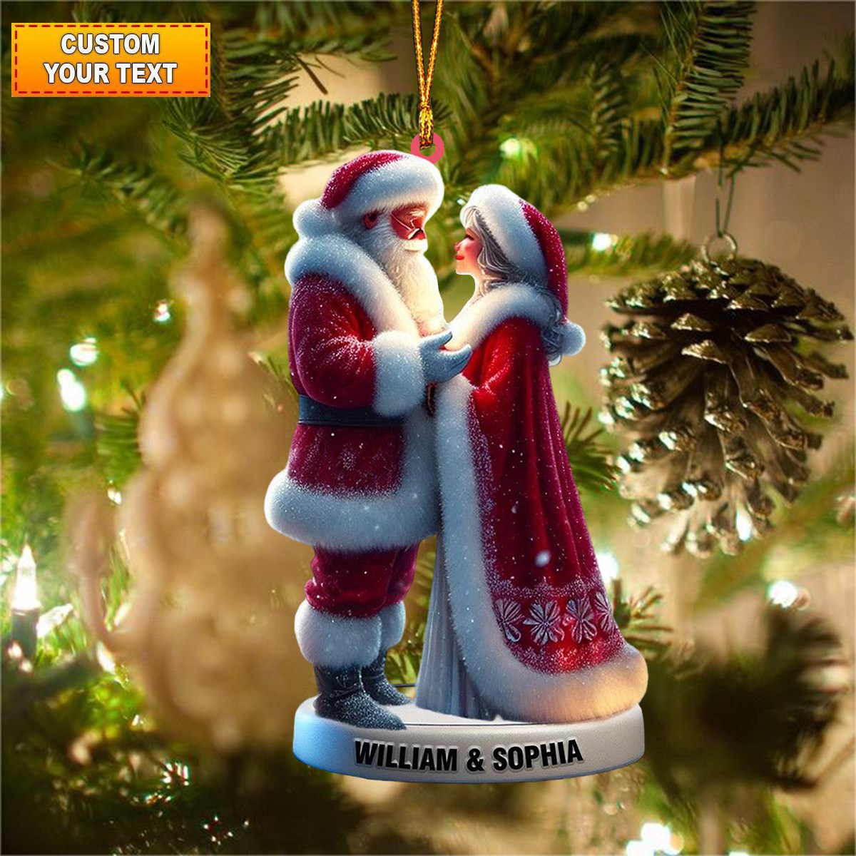Personalized Santa and Mrs. Claus Christmas Ornament, Gift For couple - 2025 New Release