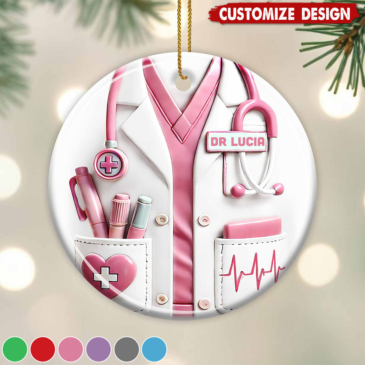 Celebrate A Special Medical Professional - Personalized Ceramic Ornament - Gift For Doctors And Nurses
