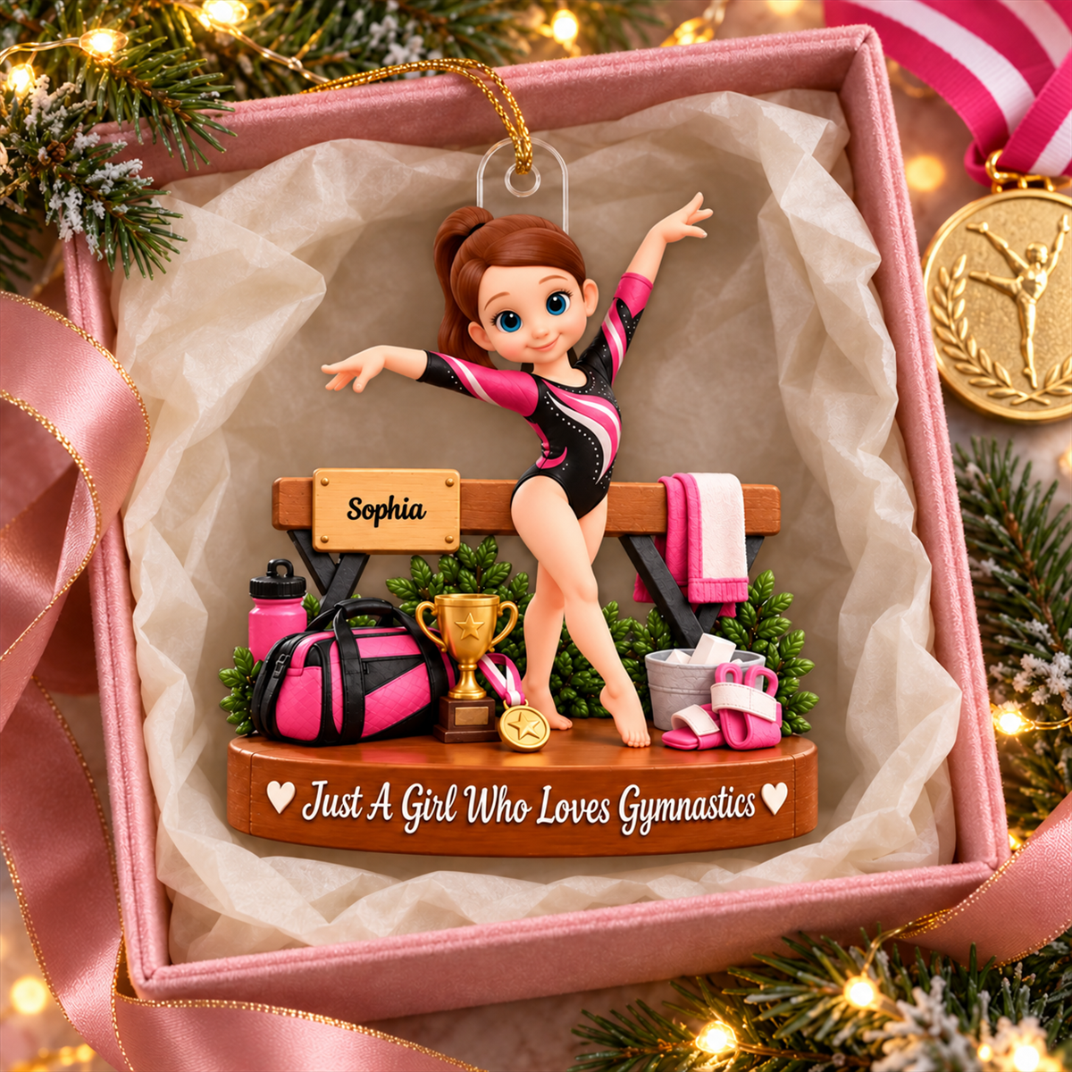Just a Girl Who Loves Gymnastic - Personalized Acrylic Ornament