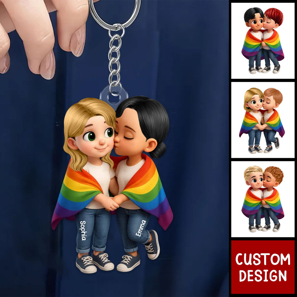 Pride Month LGBT Couple Love Is Love - Personalized Acrylic Keychain, Gift for him Or her