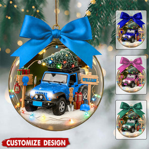 Personalized Off-Road  Christmas Snow Globe Ornament -Gift For Off-Road  Lover