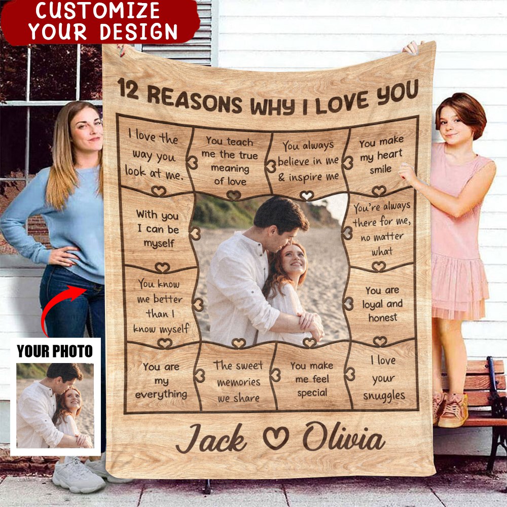 Reasons Why I Love You Couple - Anniversary, Birthday Gift For Spouse, Husband, Wife, Boyfriend, Girlfriend - Personalized Custom Fleece Blanket