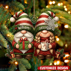 Personalized Couple Growing Old Together Christmas Ornament - Gift For Couple