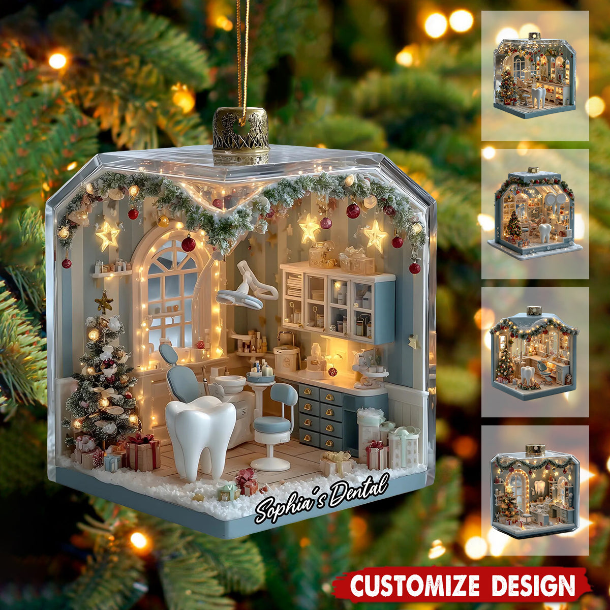 Personalized Name Dentist Office Christmas Ornament - Gift For Dentisit
