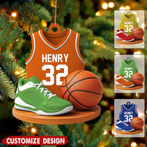 Personalized Basketball Christmas Ornaments, Custom Basketball Players Acrylic Ornament, Basketball Keepsake, Basketball Gift For Him