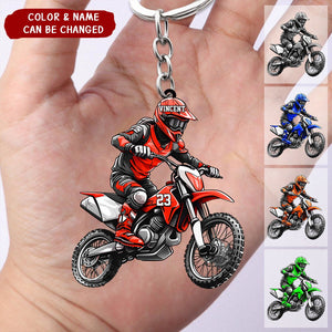 Personalized Motocross Acrylic Keychain - Gift For motocross enthusiast