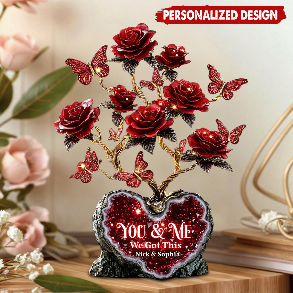 We Got This,Red Rose For Valentine Gift - Personalized Couple Acrylic Plaque