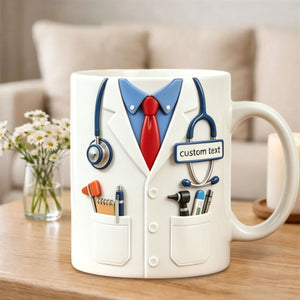 Personalized Doctor White Coat 3D Mug, Gift for Doctor/Nurse/Med Student, Unique Graduation/Thank You Gift
