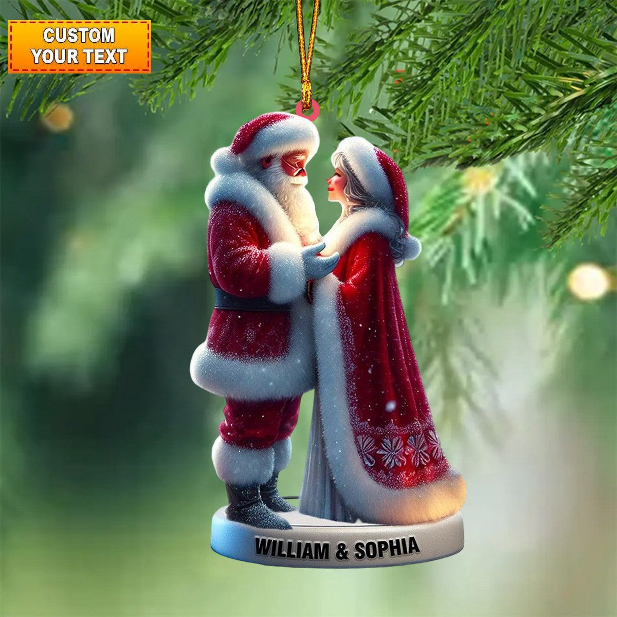 Personalized Santa and Mrs. Claus Christmas Ornament, Gift For couple - 2025 New Release