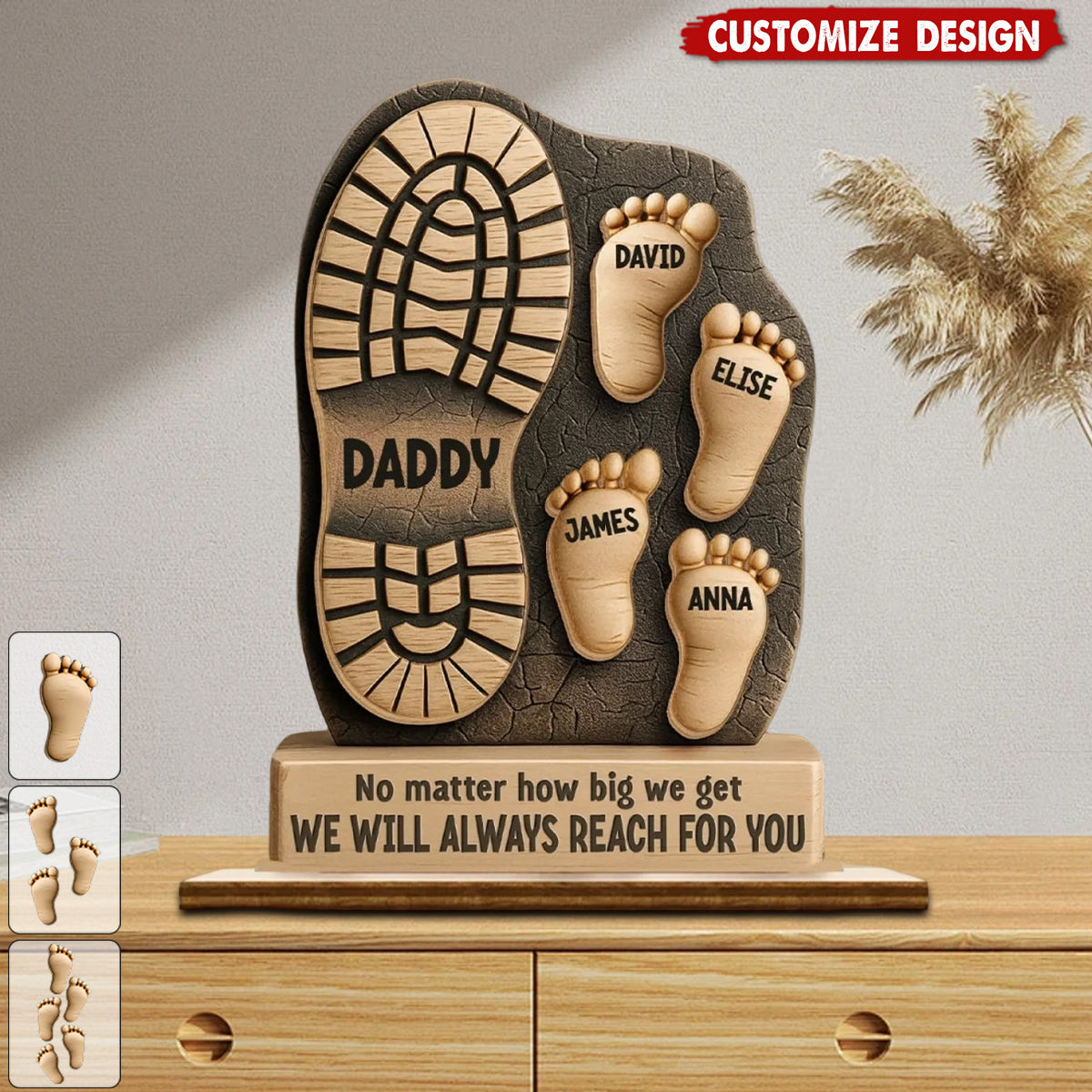 Your Footsteps Led Our Way - Family Personalized Shaped 2-Layered Wooden Plaque With Flat Stand