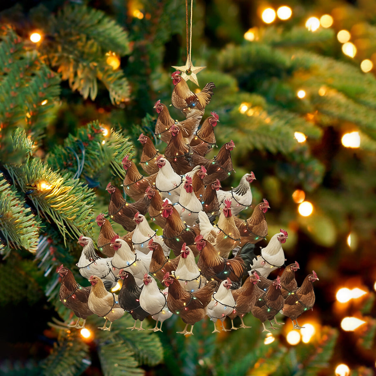 Funny Chicken Christmas Tree Ornament