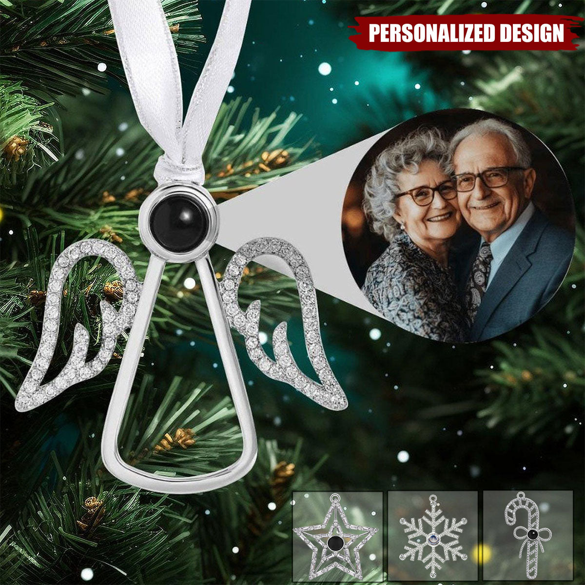 Personalized Family Photo Projection Ornament for Christmas