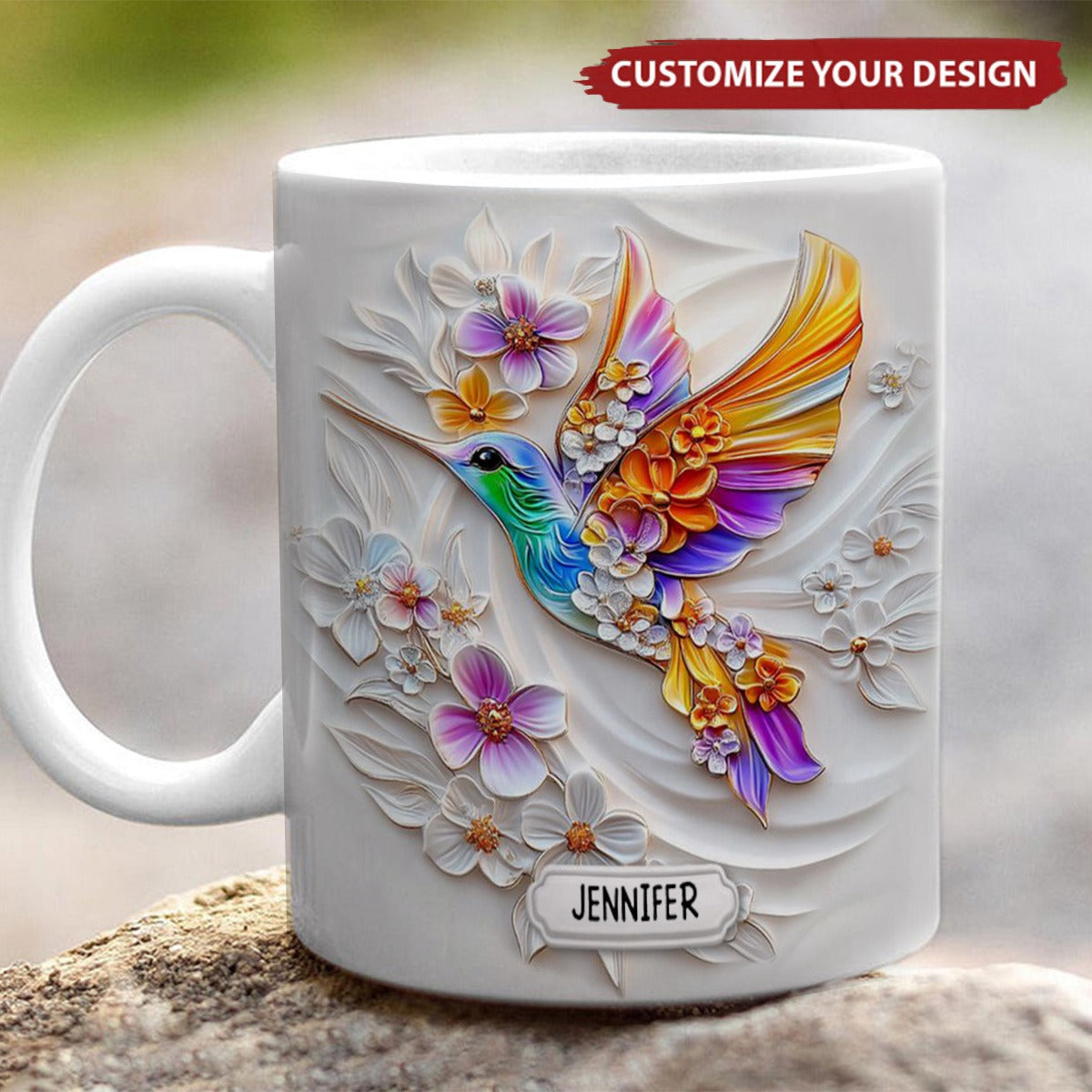 Personalized Hummingbird Gardening Accent Mug