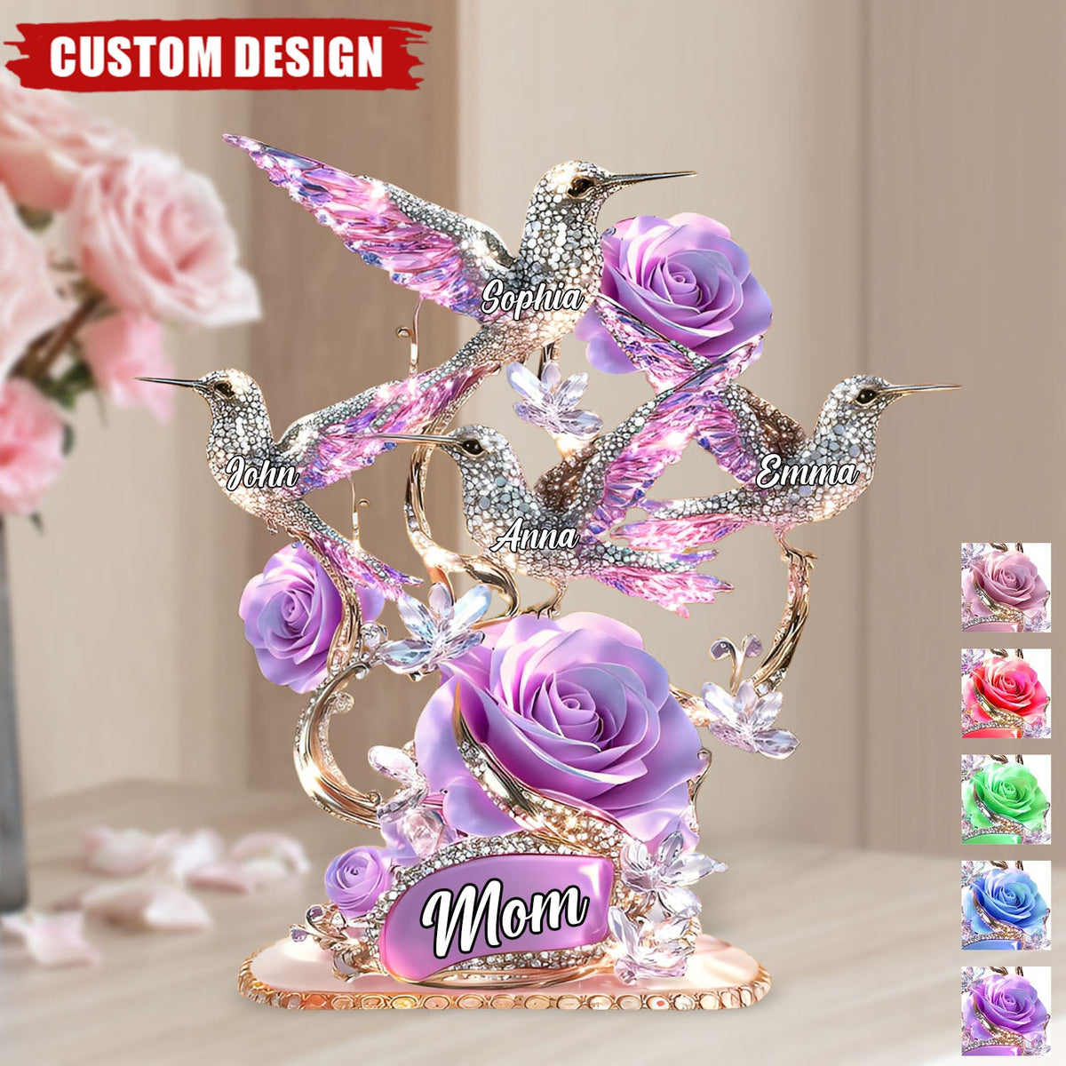 Mom We Love You - Personalized Acrylic Plaque - Mother's Day