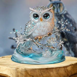 Elegant Bohemian Owl Acrylic Plaque Gift for Bedroom, Living Room