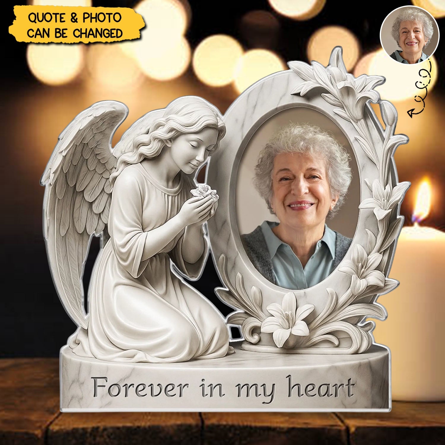 Your Love Is My Forever Light - Memorial Personalized Acrylic Plaque - Sympathy Gift For Family Members