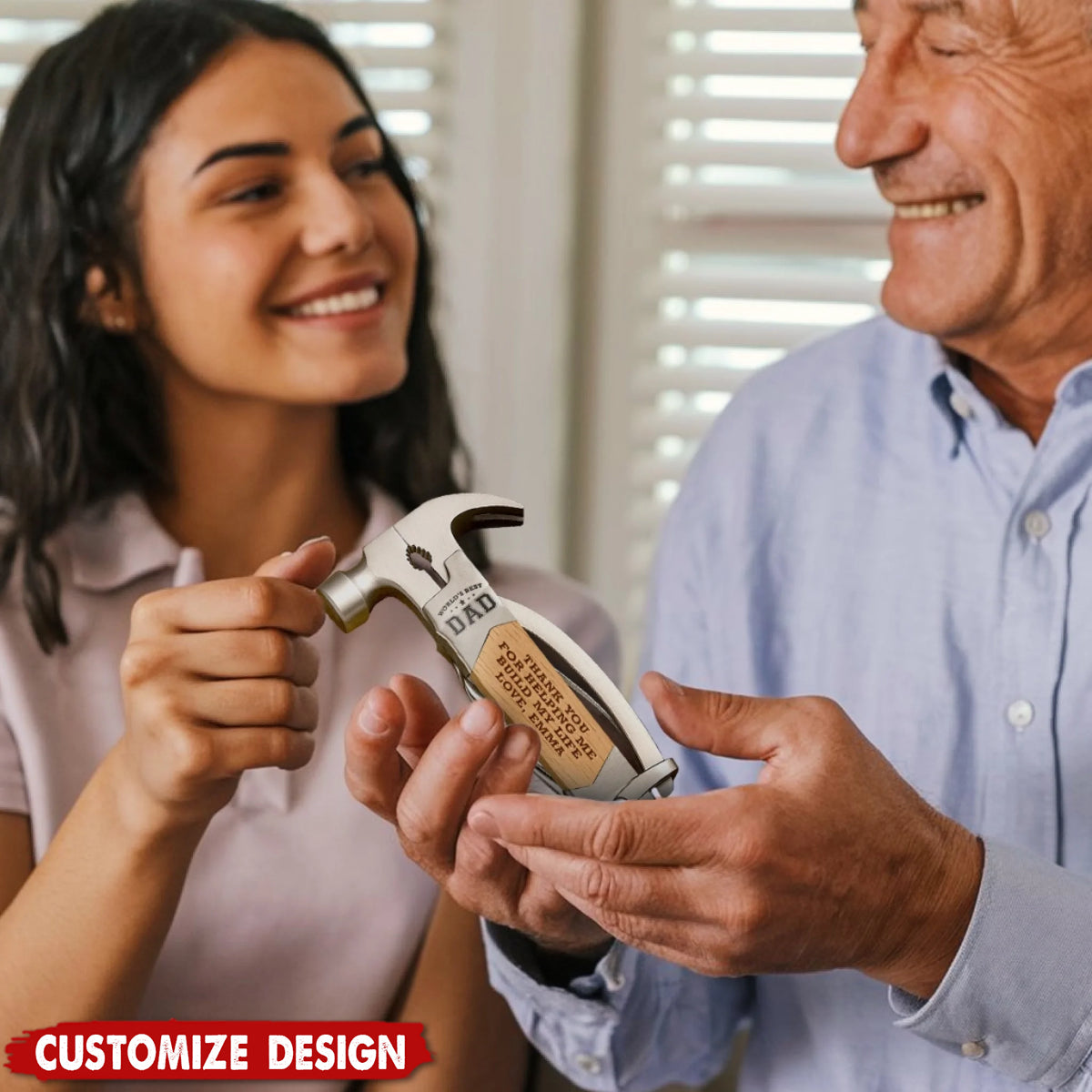 Built With Love, Dad - Family Personalized Multi Tool Hammer - Father's Day, Gift For Dad, Grandpa