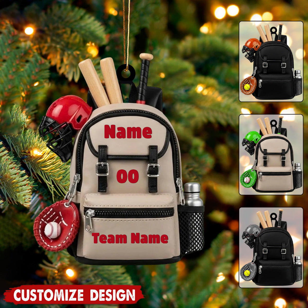 Personalized Baseball Softball Ornament - Gift For Baseball Softball Lovers