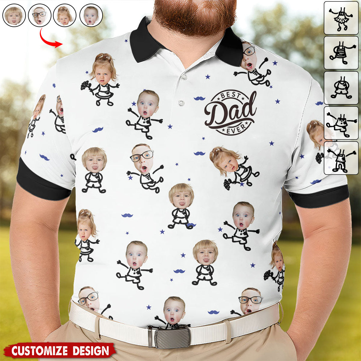 Best Dad Ever Gift For Dad, Grandpa - Personalized Photo Polo Shirt