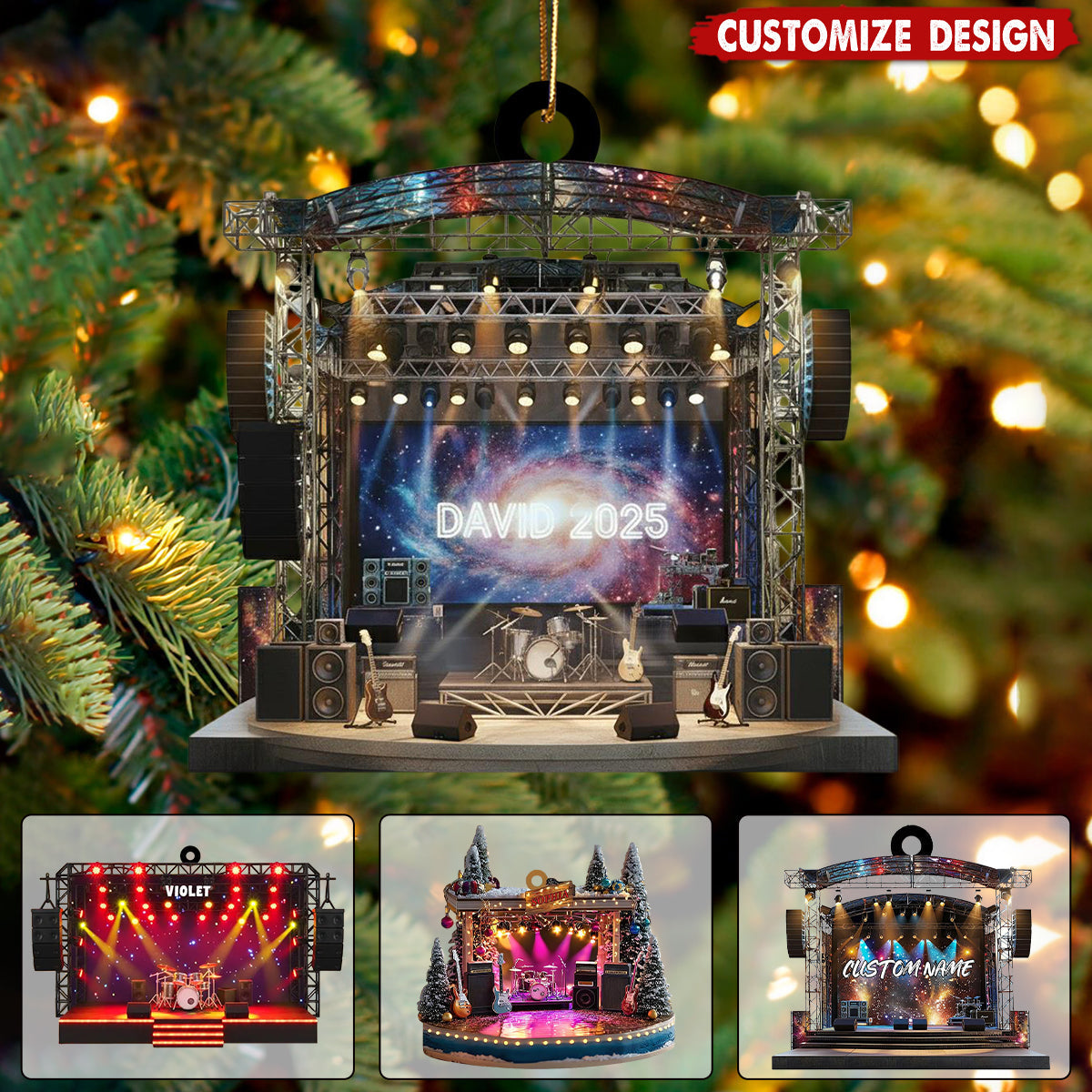 Personalized Rock Band Concert Stage Ornament – Gift for Music Lovers