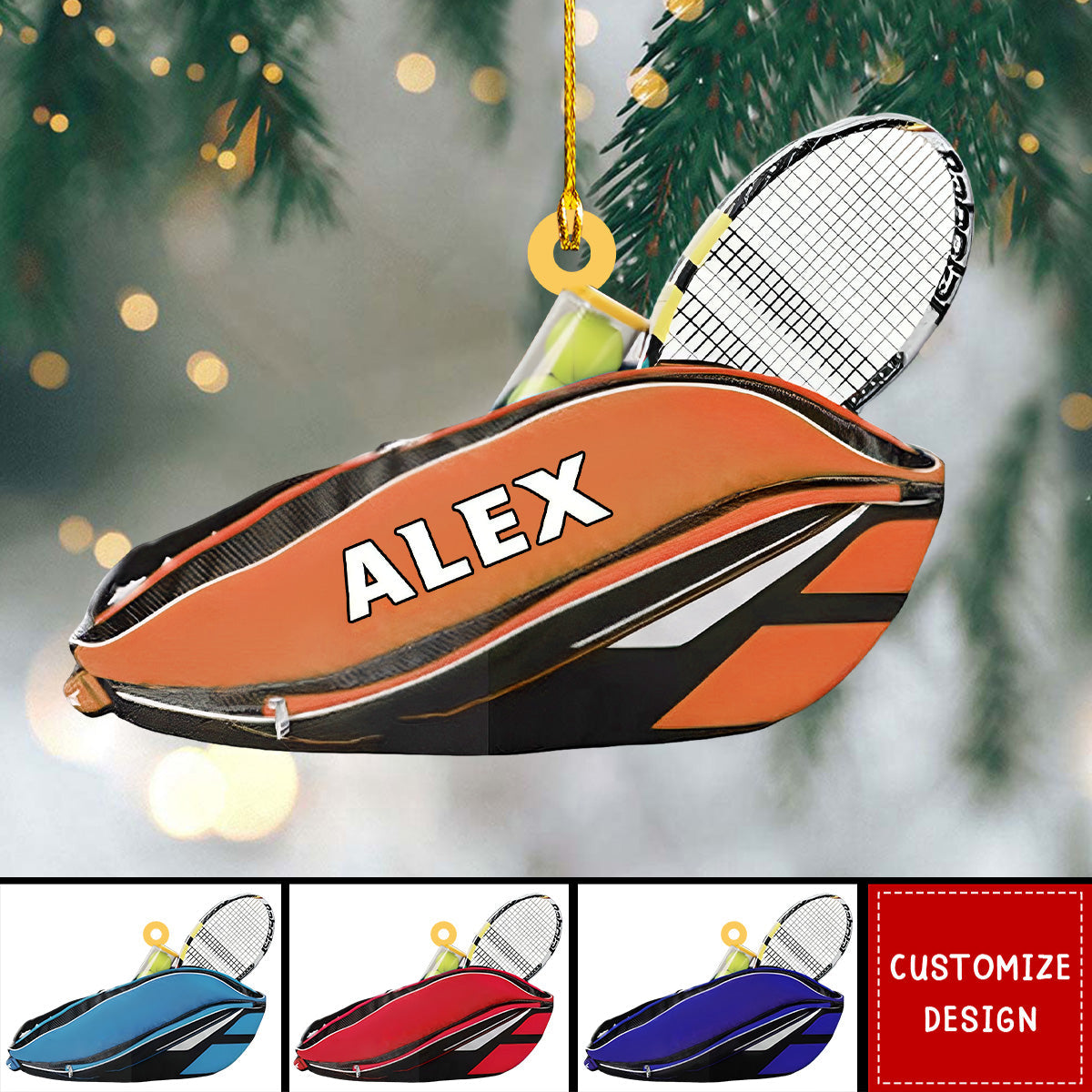 Personalized Tennis Bag Ornament-Gifts For Tennis Lovers - 2024 New Release