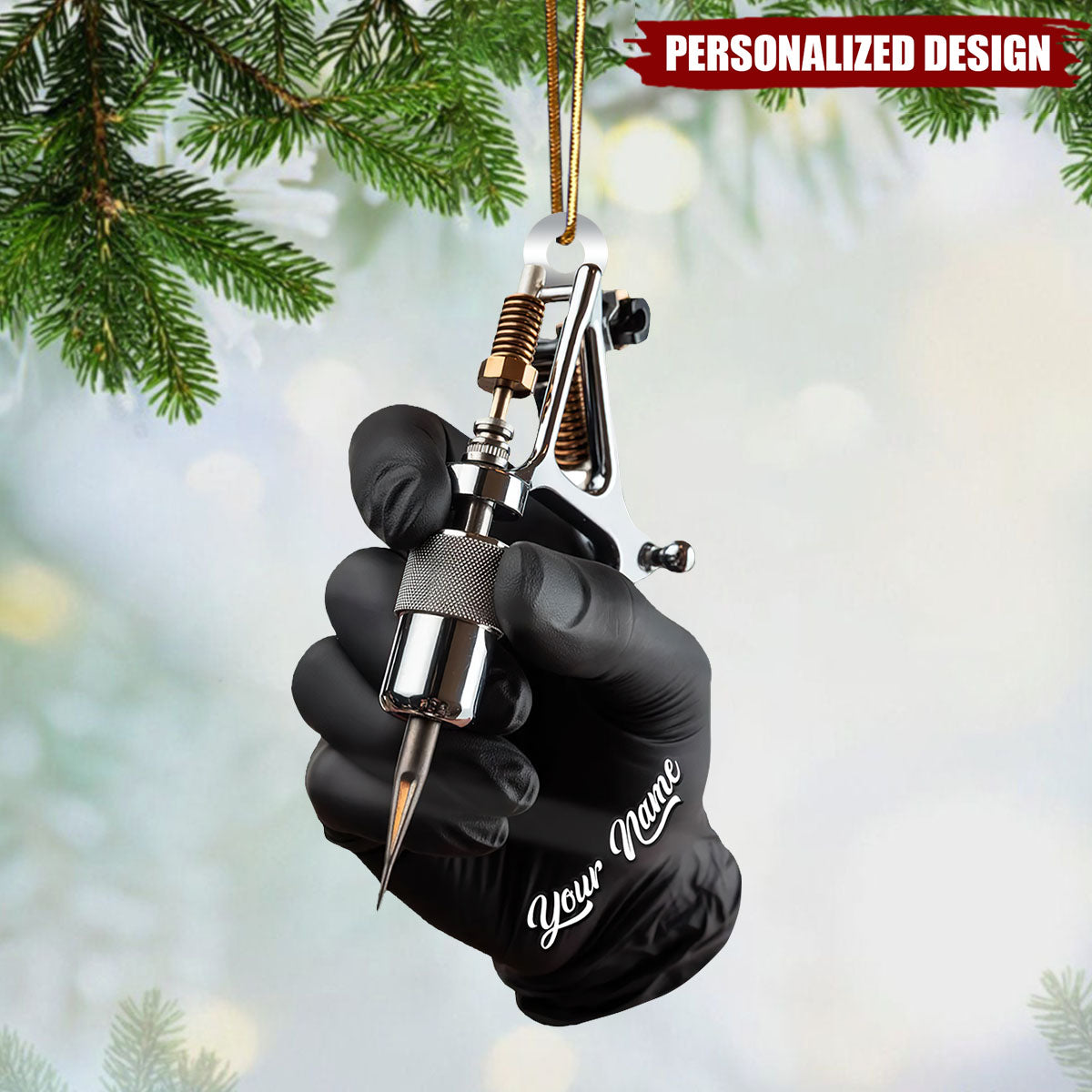 Personalized Tattoo Machine Christmas Ornament-Tattoo Artist Gift