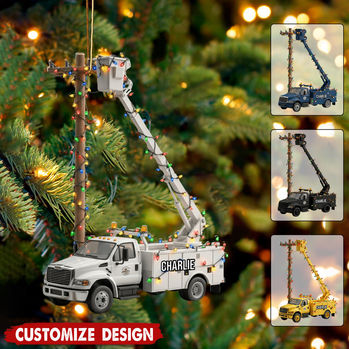 Keep The Lights On - Personalized Lineman Ornament