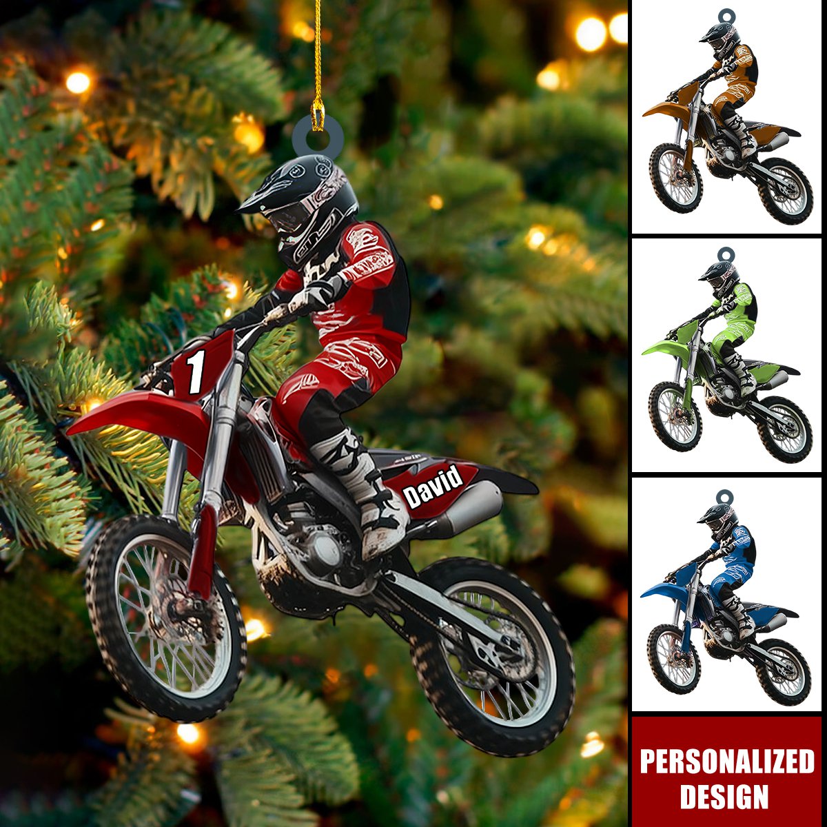 Personalized Motocross Ornament Gift For Dirt Bike Rider