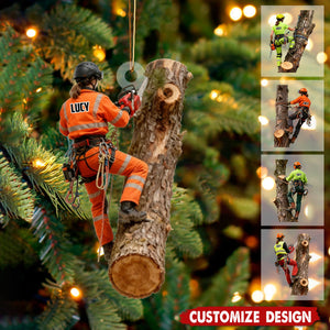 New Release - Personalized Female Arborist Christmas Ornament - Gift For Arborist