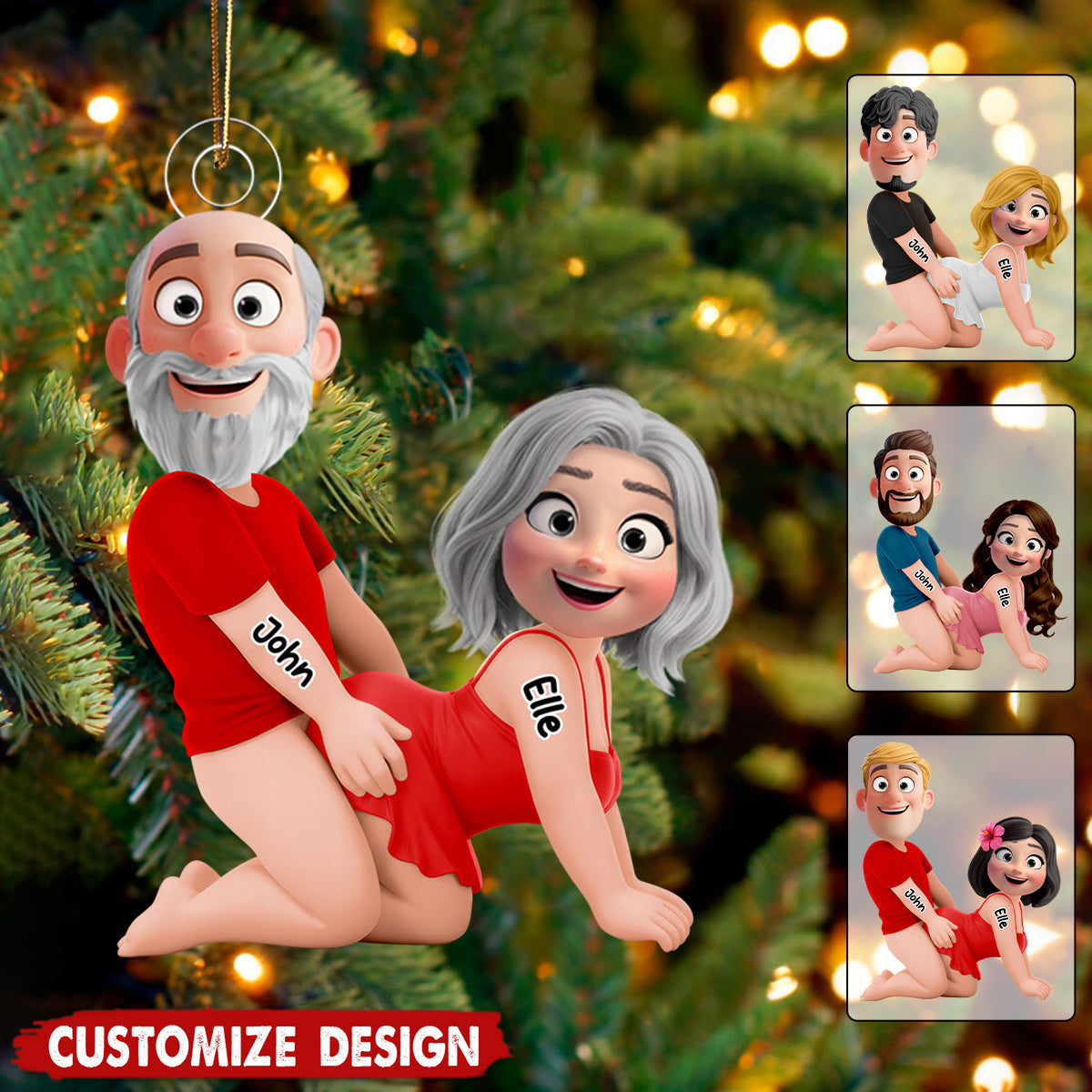 Naughty Personalized Couple Ornament - Gifts For Couple