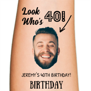 Personalized Photo Birthday Temporary Tattoos