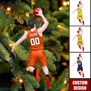 Jumping Dunking Personalized Ornament - Gift For Basketball Lovers