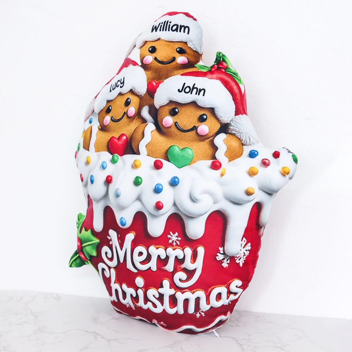 Personalized Gingerbread Pillow - Gift For Your Family