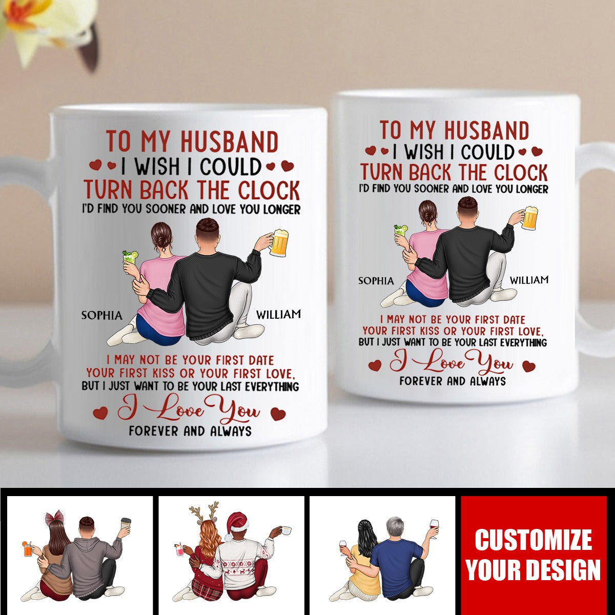 I Wish I Could Turn Back The Clock - Personalized Mug - Anniversary, Loving Gift For Couples, Husband, Wife